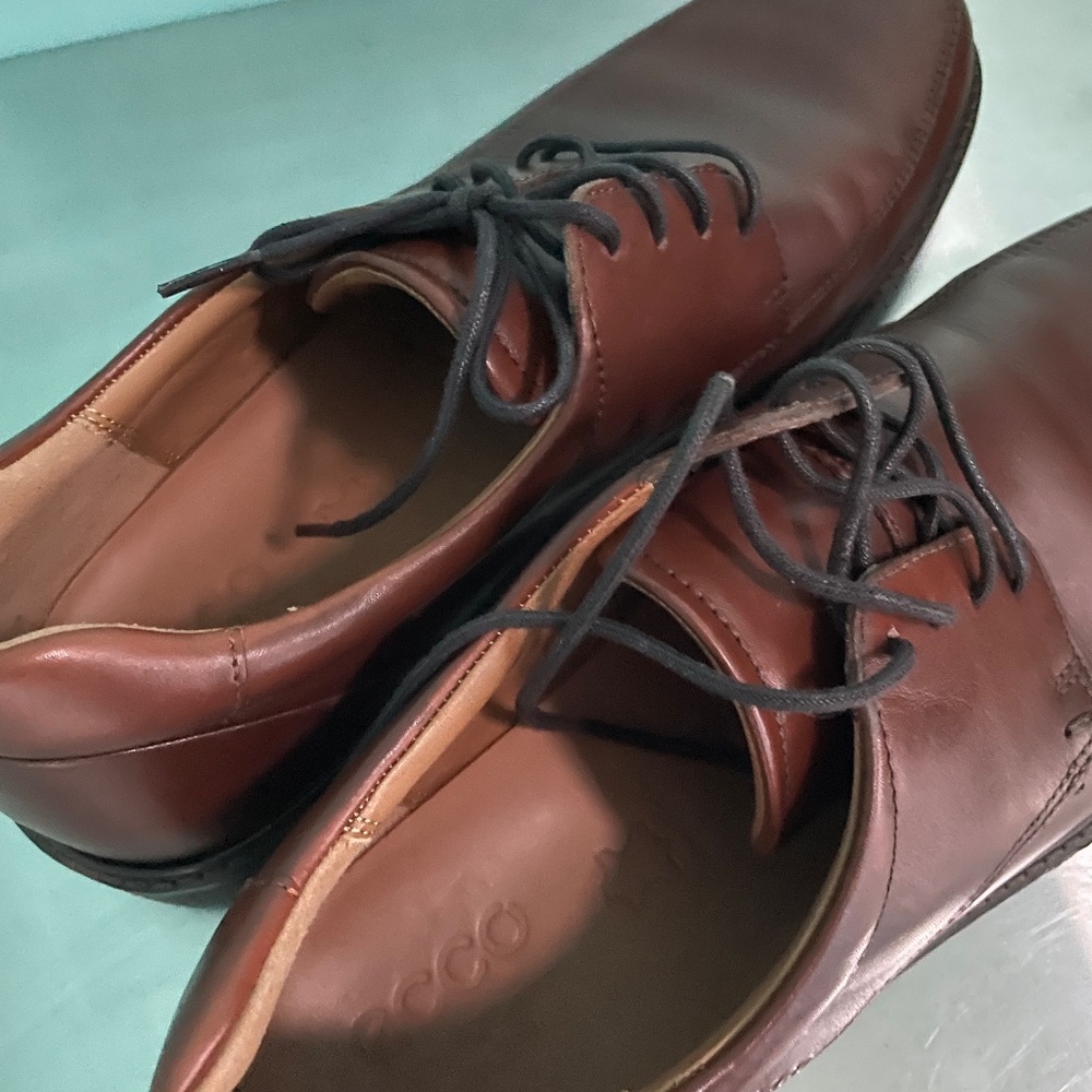 Ecco Holton Apron Toe Tie Cognac Men's 43/9-9.5 - Picture 3 of 12